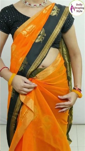 Cotton Silk Saree draping #saree #trendingshorts #beautiful