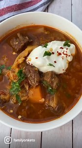 Keto cabbage soup with beef. 🥩🔥 Free & printable recipe is below! 🔥👇👇👇 | Family On Keto
