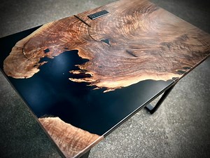 Distinctive Custom Epoxy Resin Walnut Office / Writing Desk - Etsy