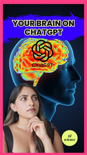 Dr. Harini Bhat (PharmD) | Science Storyteller on Instagram: "Is ChatGPT rewiring our brains? This MIT study raises red flags about AI dependency Researchers monitored brain activity while people wrote essays using ChatGPT vs. Google vs. their own minds. The results found ChatGPT users showed the lowest brain activity and eventually started copy-pasting instead of thinking. Meanwhile, those who used only their brains showed the highest. ⚠️ However! This study is very small and not even peer-revi
