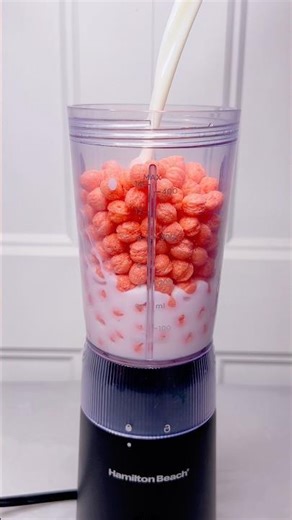 Wicked Pink Cereal ASMR in a Blender #shorts