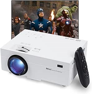 Mini Projector, Video Projector Outdoor Movie Projector, LED Portable Home Theater Projector Supported Compatible with TV/HDMI/VGA/AV/USB/TF SD Card