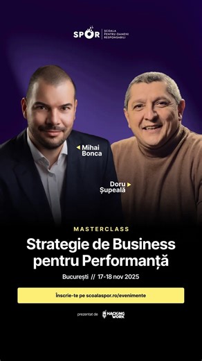Știi SWOT. Așa, și? Ai multe informații, dar puțină claritate despre cum le combini în acțiuni cu performanță pe termen lung. Hai să descoperi imaginea de ansamblu pe 17-18 noiembrie la Masterclassul de Strategie de Business pentru Performanță cu Mihai Bonca și Doru Șupeală. | Hacking Work | Facebook