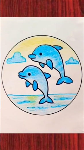 Dolphin art ✏️ #drawing #painting #youtubeshorts #artdrawing #shorts