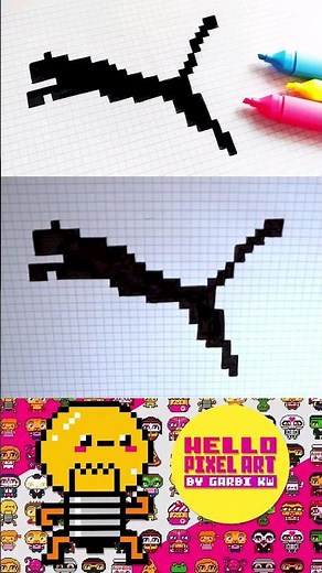 How to Draw Puma Logo 🌈🌈🌈 #pixelart