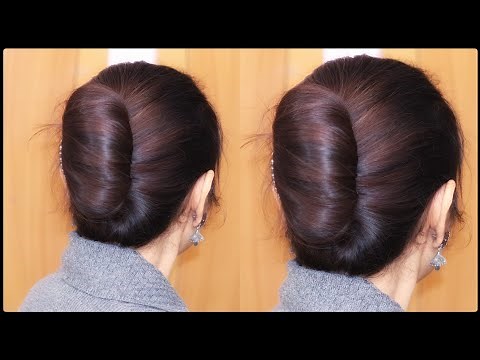 Graceful 💕 Roll-Up Bun Tutorial | Easy & Classy Hairstyle for Any Occasion |Hair Style Girl Tutorial
