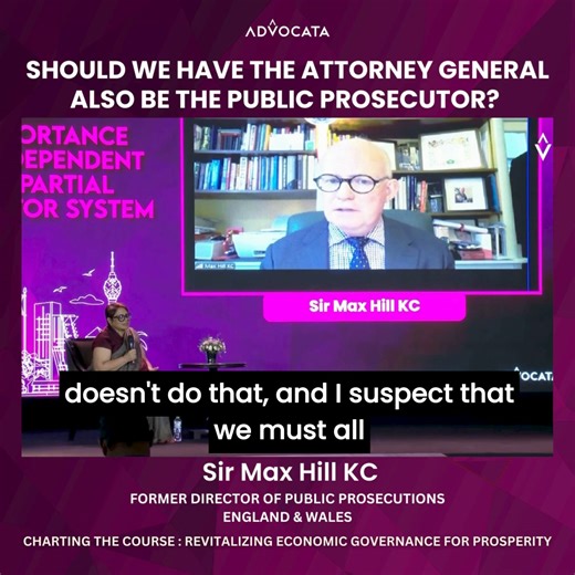 Join Sir Max Hill KC, Former Director of Public Prosecutions England & Wales, at 'Charting the Course: Revitalizing Economic Governance for Prosperity' as he delves into the debate: Should the Attorney General also serve as the public prosecutor? 📺Watch the full discussion on our YouTube channel : https://www.youtube.com/watch?v=_9Koqp48wJY #legal #strategicplanning #organizationaldevelopment #LegalInsights | Advocata Institute