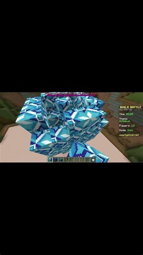 Blue Octopus (Upside-down Challenge) #minecraft #gaming #challenge #build