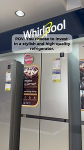 POV: You Choose to Invest in a Stylish, High-Quality Refrigerator Experience the elegance of a Whirlpool refrigerator designed to meet your needs. With its spacious capacity and sleek design, it’s more than just an appliance—it’s a statement piece. Plus, with Zen Inverter Technology, enjoy quieter operation and up to 60% energy savings, all while maintaining efficient cooling for your food. Elevate your kitchen with style and innovation. For more information, visit www.whirlpool.com.ph. #Whirlpo