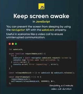 💡 Strategy: The "Keep Screen Awake" JavaScript Tutorial #shorts #coding