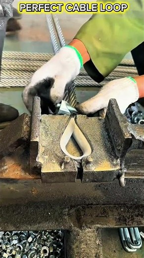 Precision Wire Rope Loop Making – Satisfying Industrial Cable Hook Craft.