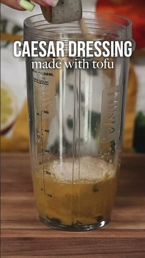 Turn your tofu into salad dressing! Easy vegan Caesar dressing recipe