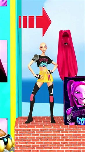 Mira, Zoey & Rumi Keep Singing toGet Their Hair Back! #binbi3d #kpopdemonhunters #funnyshorts #rumi