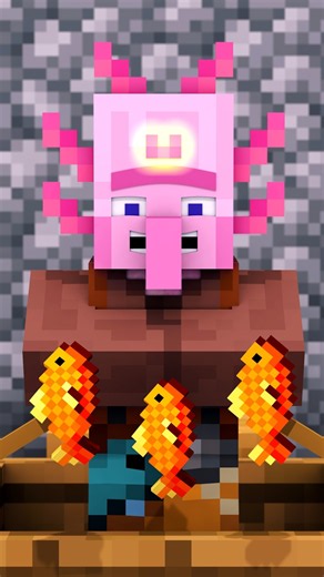 An Axolotl Turned Into a Villager?! - Minecraft Animation #animation #memes #minecraft