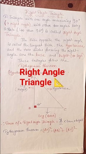 What Is the Right Angle Triangle 📐And It's formula|Maths|Geometry|Right Angle Triangle 📐