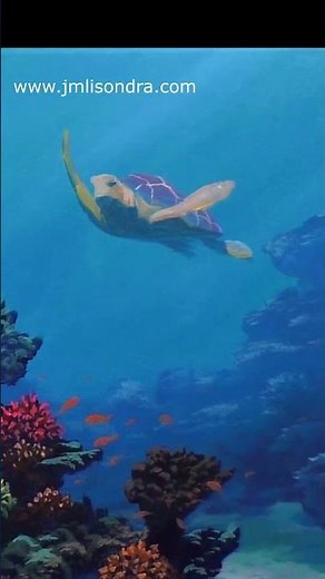 How to Paint Turtle Underwater? / JMLisondra #shorts
