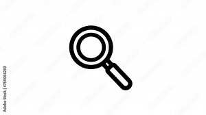Magnifying glass animation. Alpha channel, transparent background. 4K resolution