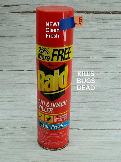 NEW! Raid Ant & Roach Killer With Clean Fresh Scent (1993)