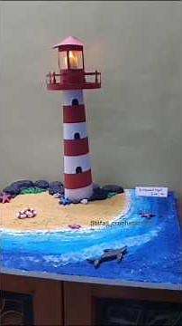 diy lighthouse model ✨ light house school project #handmade