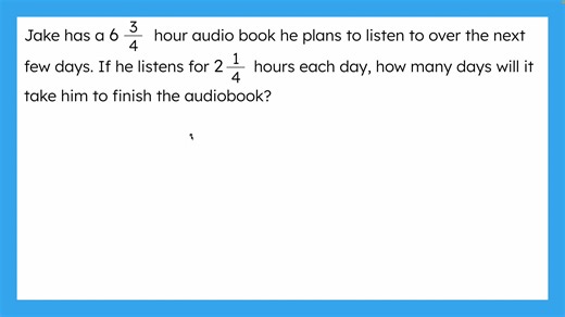 Multiplying and Dividing Mixed Numbers Help Video 1