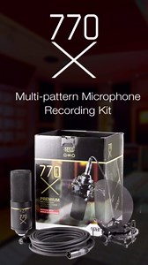 MXL 770X Multi-Pattern Condenser Microphone Bundle with Shock Mount, Pop Filter, 20' XLR Cable | Studio Quality Recording, Gaming & Streaming (Black)