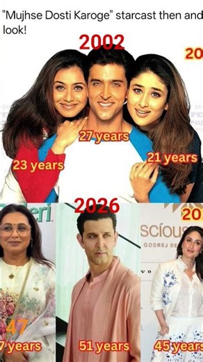 Hrithik Roshan with Karisma & Kareena Kapoor& Rani Mukherjee | Then vs Now 🔥