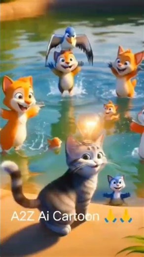 Mittu Cat Aur Ganda Talaab🐱🐱😀😀 | Moral Cartoon Story | Hindi kids