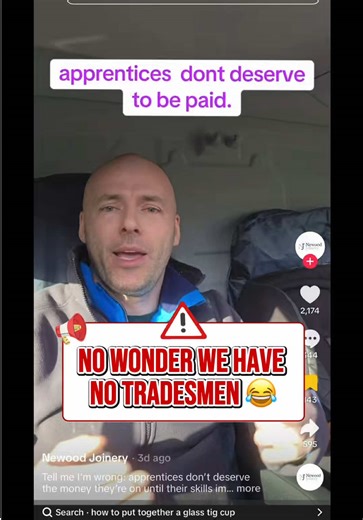 No wonder we have a housing crisis and a lack of tradesmen with this Stone Age mentality😂 - - #carpentry#apprentice#apprenticeship#fyp