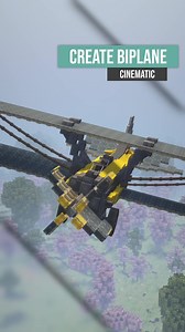 I built a stunning fully functional biplane in Minecraft using the brand-new Create Aeronautics Mod #Minecraft #createmod #createtok #minecraftbuilding #minecraftmods