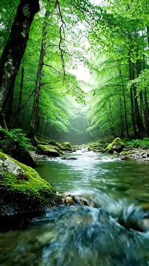 Peaceful Forest River Flow | 癒しの自然 Relaxing Nature Sounds