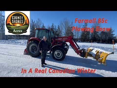 Farmall 85C Plowing Snow In A Real Canadian Winter - Rural Life in Ontario