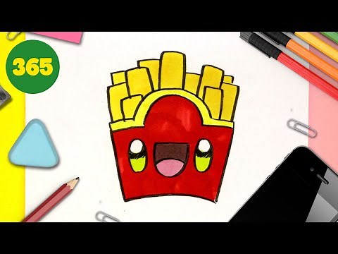 COMMENT DESSINER LES FRITES KAWAII ÉTAPE PAR ÉTAPE – Dessins kawaii facile