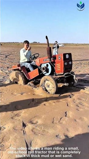 Watch this little red tractor get COMPLETELY stuck in the mud in this HILARIOUS way. 🚜😂