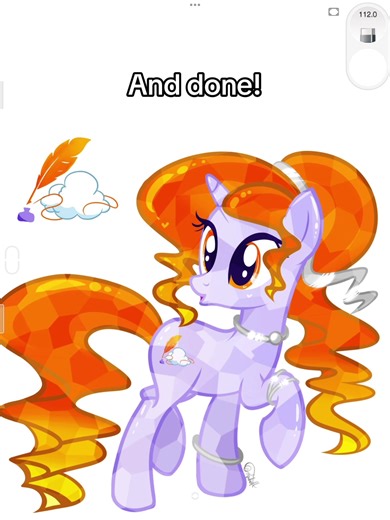 A new Mlp Oc based on my followers! Pt. 29 - crystal unicorn - Favorite colors: light purple and sunset orange - Relaxing color: sunset orange - Cutie mark: a quill as she writes and draw a lot and a cloud as she’s always lost in thoughts - Request: bracelets, necklace and ribbons . Thanks for watching! || tags: #mylittlepony #mlp #mylittleponyfriendshipismagic #mIpfandom #fyp #mlpedit #foryoupage #mlpdrawing #mlpredesign #draw #newcharacter #mlpredesigns #oc #mlpoc #newoc #mlp #mylittlepony #my