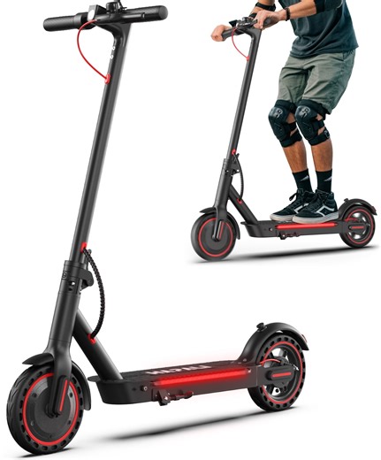 Electric Scooters for big Kids, Folding Design w/Built-in Side Lights, 550W Motor 19Mph 21 Miles Range, UL2272 CERTIFIED E-Scooter with Dual Brake & App (Men/Women)