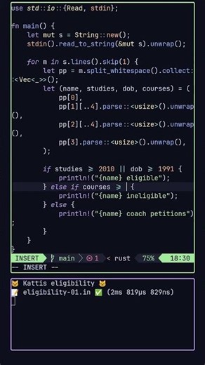 eligibility - Daily Kattis #coding #codeprep #programming #codingchallenge