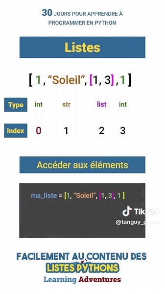 🐍 Python (8/30) - Les Listes Huitième épisode de la série