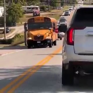 In the USA, traffic must stop completely whenever students are getting off a school bus 🚦
