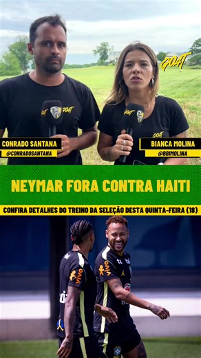 Conexão Brasil ➡️ EUA! 🇧🇷🇺🇸 Confira os últimos detalhes sobre Neymar e treino da Seleção Brasileira com @bbimolina e @conradosantana. #GOATnaCOPA #CopadoMundo #CanalGOAT #GOAT #neymar
