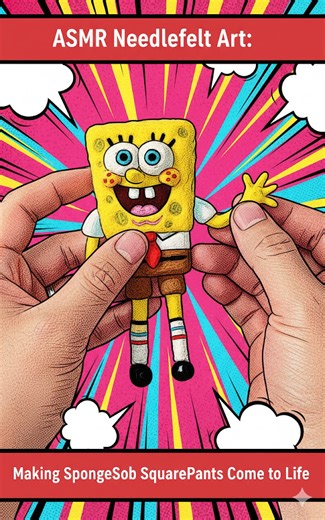 ASMR Needlefelt Art: Making SpongeBob SquarePants Come to Life