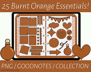 Orange GoodNotes Sticker, GoodNotes Planner, Digital Organizer, iPad Planner, iPad Sticker, Goodnotes Elements, Digital Sticker, - Etsy.de