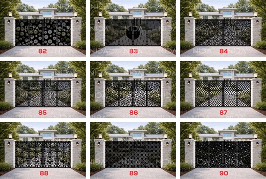 9 Modern Metal Gate Design Dxf Jpg (pack 10) | Laser Cut Gate Panels | CNC Plasma Fence Pattern | Digital Download - Etsy