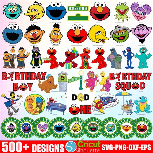 Street Monsters SVG PNG Bundle, Elmo, Cookie Monster and Friends, Big Bird, Street Monsters Faces, SVG Clipart Birthday Cricut Digital Files - Etsy Australia
