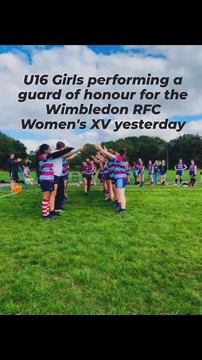 U16 Girls performing a guard of honour for the Wimbledon RFC Women's XV yesterday. Both teams had a cracking day - our U16 Girls took home the U16 Trophy at the Wimbledon Girls Love Rugby Festival against some very determined competition and the Women's XV had a 60-5 win against Belsize Women. Some say it was lucky Pitch 3. Others say it was the @kettlechipsuk Whatever it was, let's keep doing it, ladies! #WRFCGirlsLoveRugby #WimbledonRFC #GirlsRugby #RugbyFestival #SouthLondon #WomenInSport #Ru