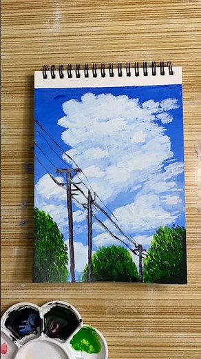 Beautiful Cloud Sky Painting ☁️ |🎨 #painting #acrylicpainting #cloudpainting #skypainting