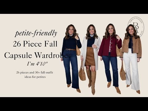 26 Piece Petite Fall Capsule Wardrobe | Burgundy, Navy, Tan & Cream Outfit Ideas