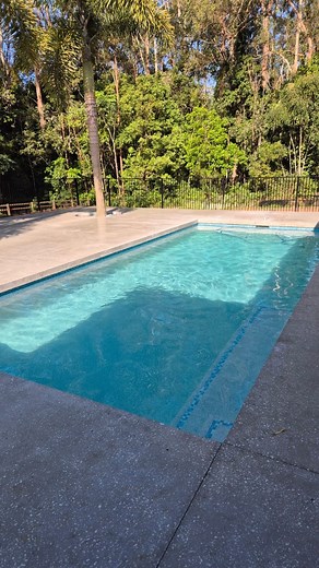 ✨ Pool Reno perfection  勇 Honed Marblebar concrete coping & surrounds  Glass mosaic waterline tiles + step detailing  Glass interior finish  Brand-new filtration system with heater #concretepool #poolrenovation #honedconcrete #poolbuildersunshinecoast #customsunshinecoastpools | Custom Sunshine Coast Pools | Facebook