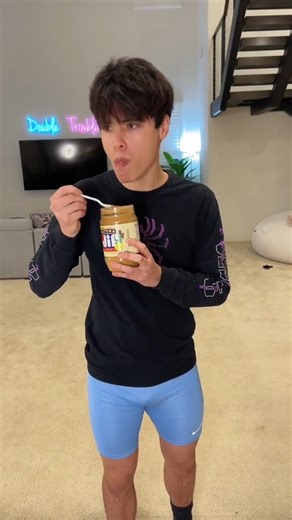 Fun fact: my cheeks get really swollen after eating peanut butter 😳 | Stokes Twins