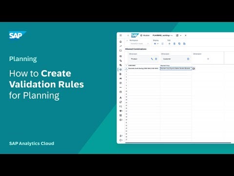 How to Create Validation Rules for Planning: SAP Analytics Cloud