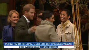 The royal formerly known as “Prince” is back on his native soil: Harry is participating in his final engagements before he and Meghan Markle begin their new life in North America. A recent statement suggests the split continues to be acrimonious. | CBS Evening News